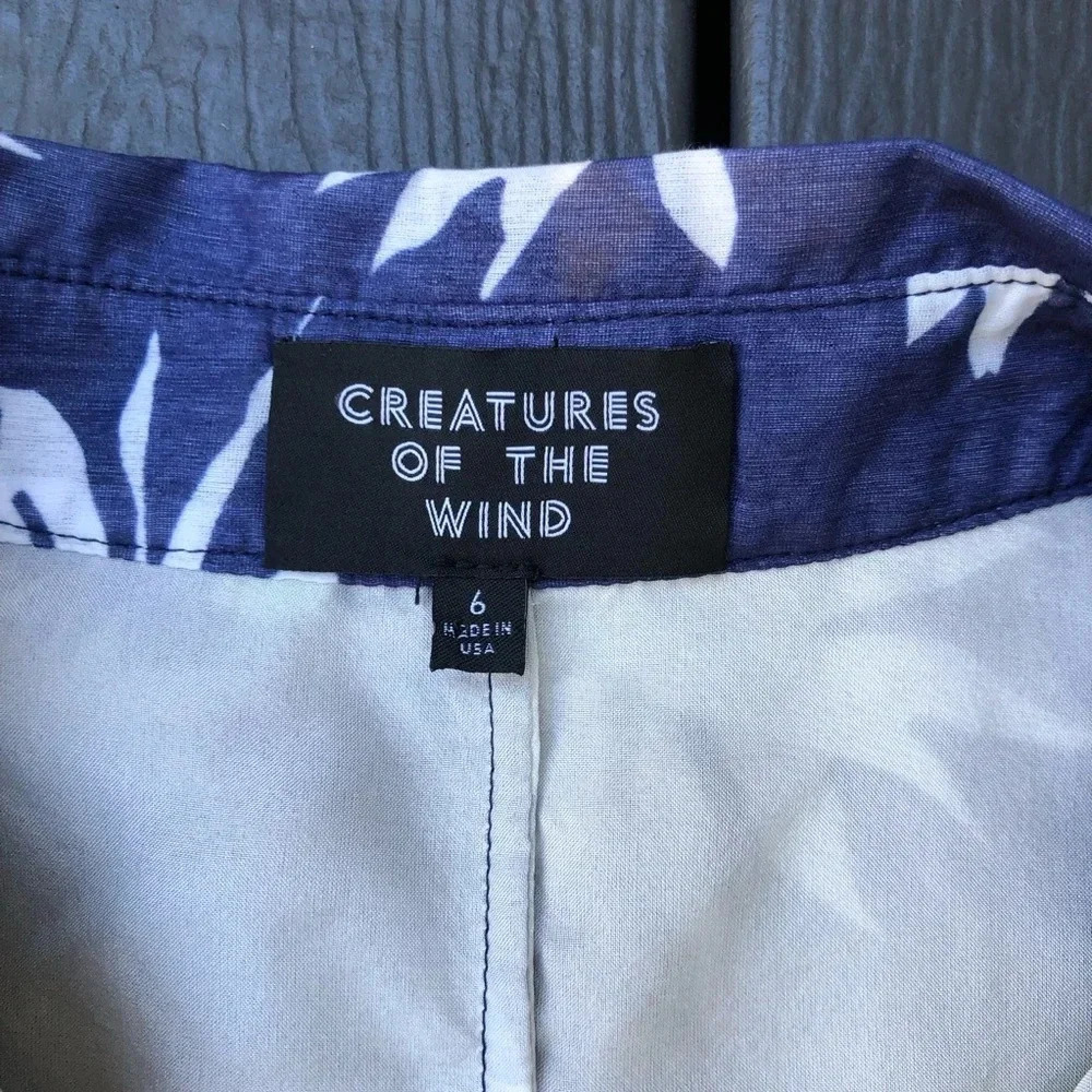 Creatures of the Wind Retro Midi Dress Size 6 Blue Floral 60s Housewife Mad Men - Picture 5 of 10